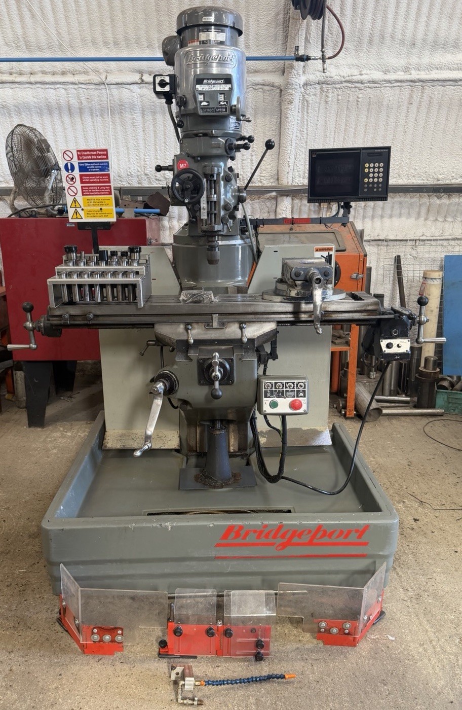 Bridgeport Vertical Milling Machine DRO Power Feed + Tooling 3 Phase